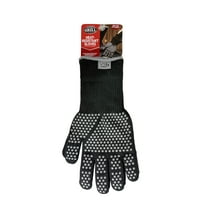 Expert Grill Silicone Dotted Heat Resistant BBQ Gloves, Black Color, One Size