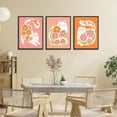 thumbnail image 3 of 3pcs Boho Cats Canvas Wall Art Funny White Cat Wall Decor Pictures Cute Colorful Floral Cats Posters Prints for Living Room Bedroom Bathroom Nursery Home Decoration Ready To Hang, 3 of 7