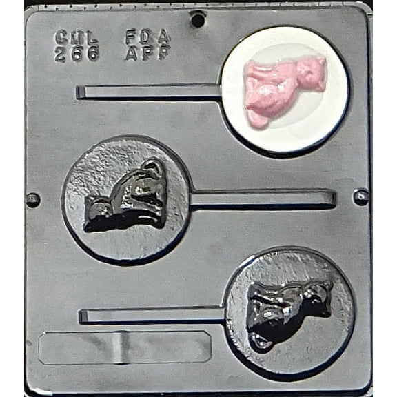 266 Cat Lollipop Chocolate Candy Mold