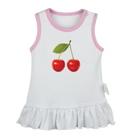 

Fruit Cherry Pattern Dresses For Baby Newborn Babies Skirts Infant Princess Dress 0-24M Kids Graphic Clothes (White Sleeveless Dresses 18-24 Months)