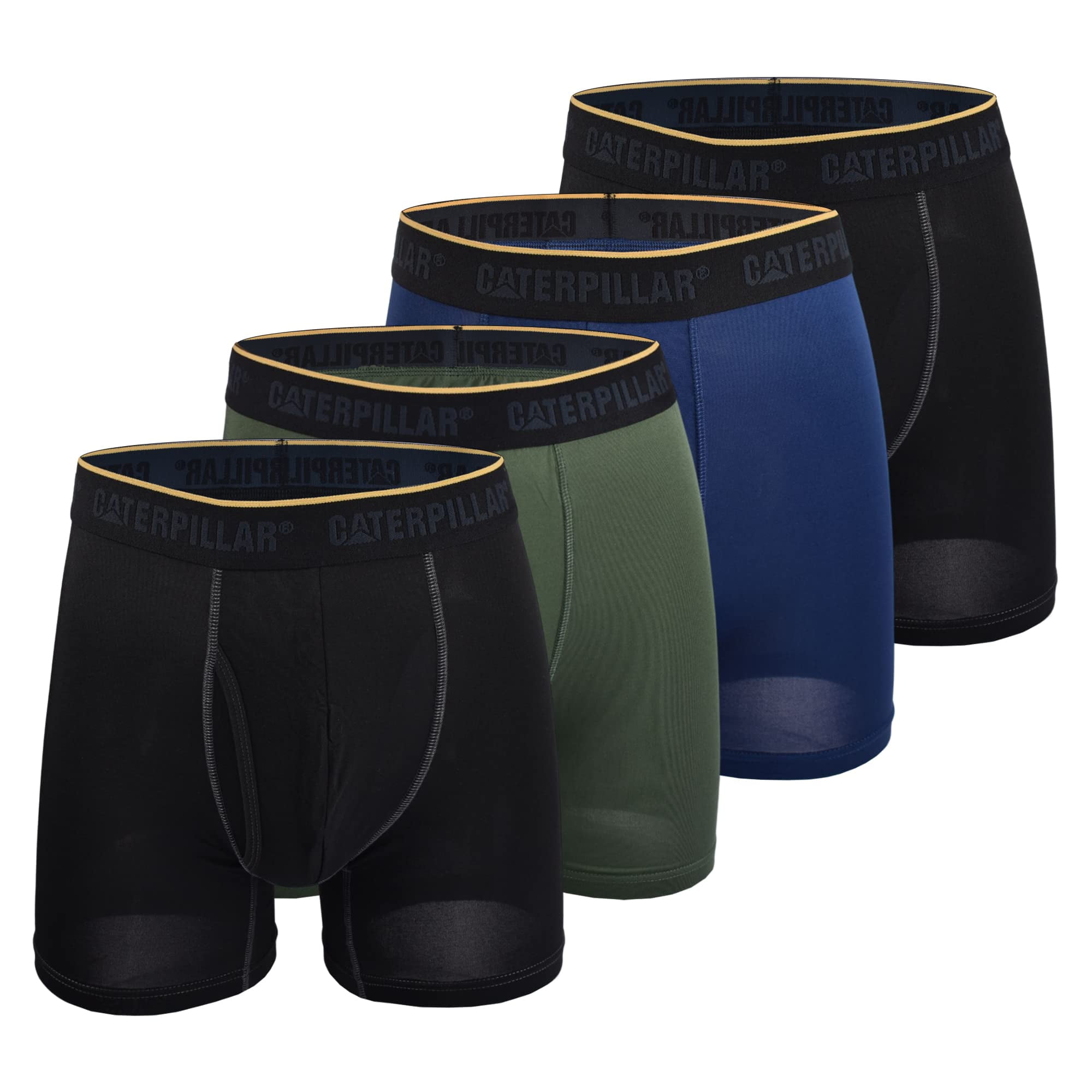 Caterpillar Men's 4-Pack Comfort Core Boxer Briefs, Green, Large ...