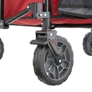 Gorilla Carts Collapsible Folding Wagon Cart, 7 Cu Ft Bed, 150 lb Load Rating, Red