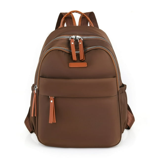 MesaSe Women Fashion Backpack with Zipper Classic Casual Solid Daily Leisure (Beige)