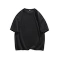 thumbnail image 1 of Tops para hombre, blusas y camisas de manga corta con cuello redondo para hombre, blusas casuales de moda de color sólido con cuello redondo, blusa holgada de manga corta de poliéster para hombre., 1 of 5
