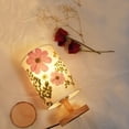 thumbnail image 7 of Dried Flowers Small Table Lamp 9W LED Dimmable Warm Light Pressed Flower Bedside Lamp Linen Shade with Wood Base for Bedroom Living Room Desk Nursery, 7 of 7