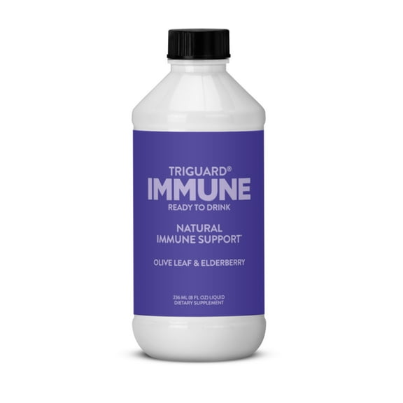 Triguard Plus Colloidal Silver Water, Sambucus Elderberry Extract & Olive Leaf Extract, 3-in-1 Liquid Immune Support Ready to Drink | Powerful Immune System Booster | Great Taste - 8oz