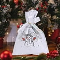 thumbnail image 6 of Cadorn Christmas Candy Bags with Drawstring Closure - Durable Kraft Paper Gift Bags for Holiday Treats, Santa and Elks Festive Design Party Favors, 6 of 6