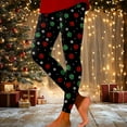 thumbnail image 2 of Fiaer Christmas Women Leggings Trendy Slim Fit Yoga Pants Santa Reindeer Snowflake Candy Sticks Graphic High Waisted Stretch Workout Trousers Black XL, 2 of 5