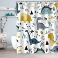 thumbnail image 2 of Dinosaur Shower Curtain Kids Shower Curtain, Funny Shower Curtain Kids Bathroom Decor Boys Dinosaur Curtains with Hooks, Waterproof Cartoon Graffiti Shower Curtain for Bathroom, 72Wx84H Inch, 2 of 6