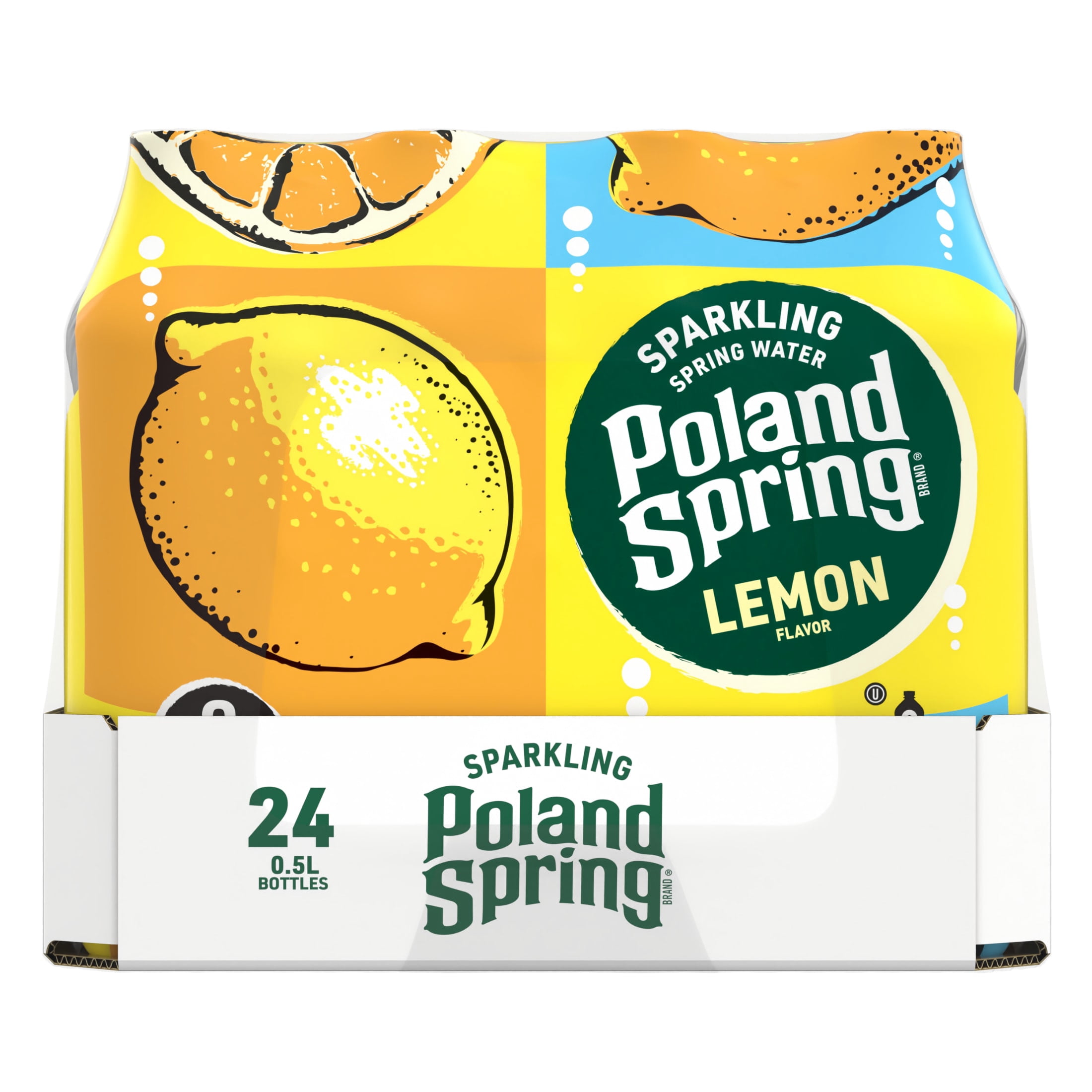 Poland Spring Sparkling Water, Lively Lemon, 16.9 Oz. Bottles (24 Count)