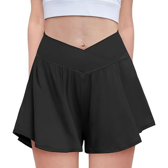 Butterfly Shorts Girls with Pockets V Crossover Liner 2-in-1 Girls Flowy Shorts Shorts Kids for Teens 13-14 Years
