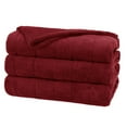 thumbnail image 1 of Sunbeam Couverture Chauffante Électrique en Velours Cannelé, Rouge Grenat, 1 of 4