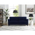 thumbnail image 2 of Lifestyle Solutions Harlem Sofa w/ Upholstered Fabric Rolled Arms, Navy, 2 of 4