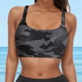 thumbnail image 2 of KONDYS Women Removable Padded Swimwear Tops Camouflage Underwire Full Coverage Bikini Top Push Up Swim Crop Top Tie Back Bathing Suit Sports Tops, 2 of 4
