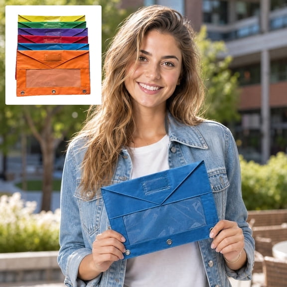 Three Ring Pencil Pouch Transparent Document Storage Bag Large Capacity Binder Zipper Pocket Durable Stationery Organizer for Office Supplies, AKLJWH