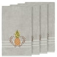 thumbnail image 2 of Authentic Hotel and Spa Turkish Cotton Pineapple Embroidered Light Grey 4-piece Bath Towel Set, 2 of 3