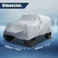 thumbnail image 6 of Unique Bargains Car Cover for Jeep Wrangler JK JL 2 Door 2018-2021 Waterproof W/ Driver Door Zipper Gray 173"x74.8"x59", 6 of 6