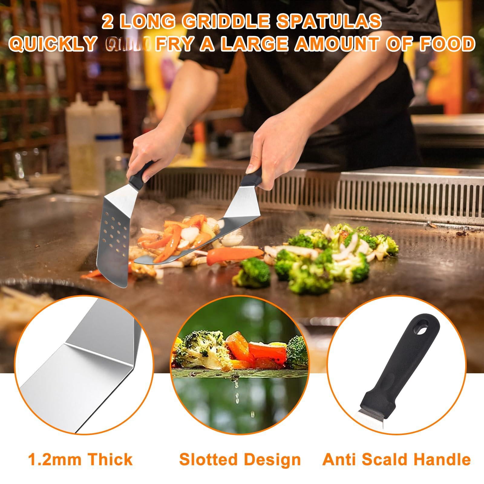 Griddle Accessories Kit  24pcs Grilling Set For Blackstone And Camp Chef Flat Top With Scraper Enlarged Spatulas Basting Cover Bbq