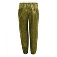 thumbnail image 4 of Splozh Teen Girl Pants Fashion Girls Pants Sparkly Trousers Shiny Jogger Pants Street Dancewear Long Pants Trendy Kids Pants Girls,Gold,7-8 Years, 4 of 5