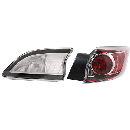 Tail Light Set For 2010-2013 Mazda 3 Right Inner Outer w/ bulb Halogen Hatchback