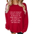 thumbnail image 3 of Jinhomg Womens 2026 Fashion Sweatshirt Cute Letter Print Pullover Oversized Comfy Long Sleeve Drop Shoulder Tops Casual Daily Wear Red S, 3 of 6