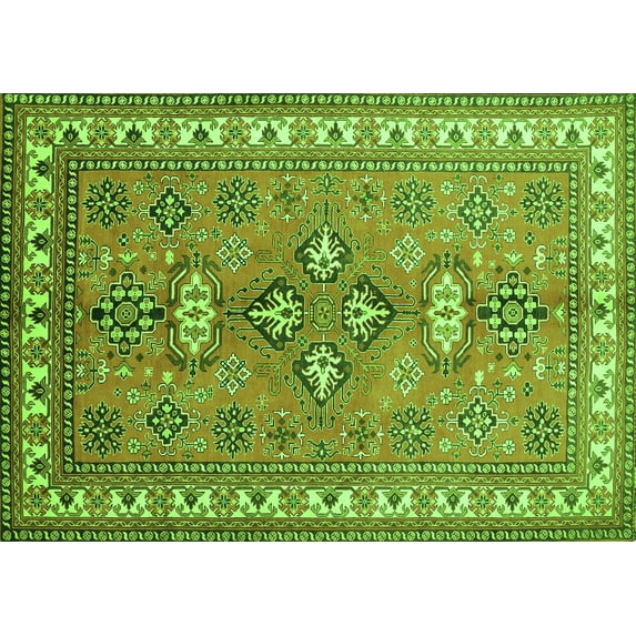 Ahgly Company Indoor Rectangle Persian Green Traditional Area Rugs, 7' x 10'