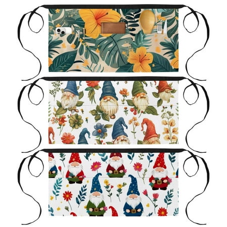 

Ailis Dinng 3 Pack Half Aprons Waist Aprons for Women and Men Home Kitchen Cooking Gnomes Floral