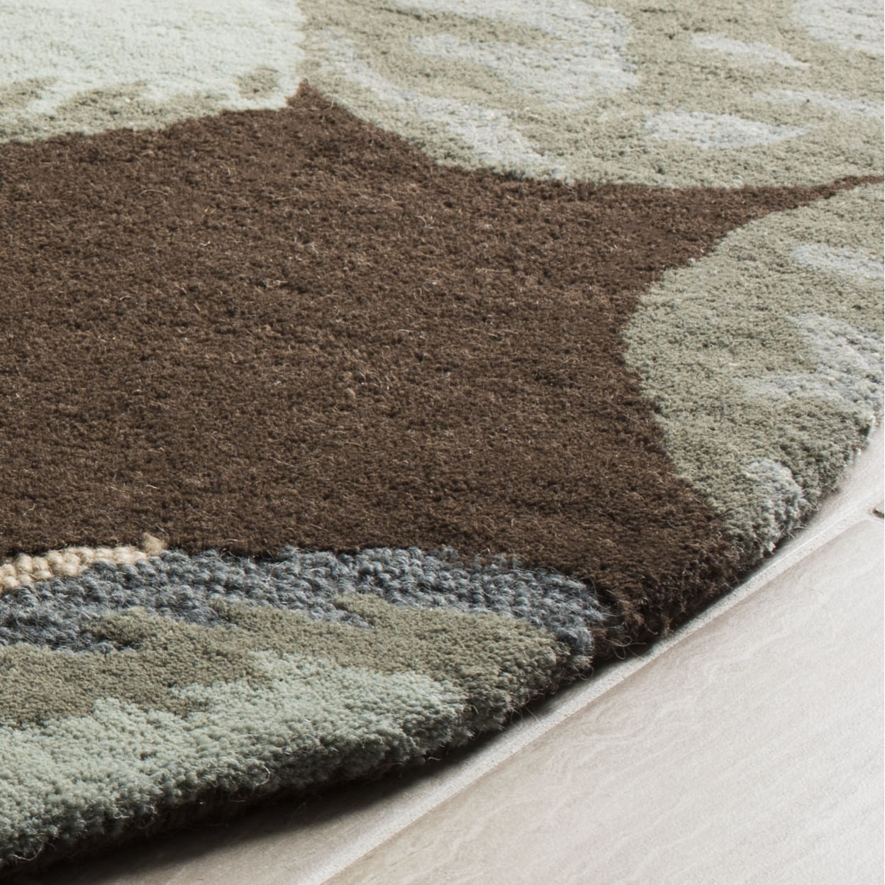SAFAVIEH Bella Dayna Floral Flowers Wool Area Rug, Brown/Multi, 8' x 10'