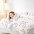thumbnail image 4 of Homewish Cartoon Rainbow 3 Pieces Queen Comforter Set for Preppy Kids Children,Dreamy Princess Ultra Soft Bedding Sets,Kawaii Stars Print Bedding Comforter Set Breathable,Lightweight Room Decor, 4 of 8