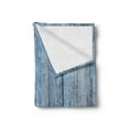 thumbnail image 2 of Fence Soft Flannel Fleece Throw Blanket, Old Painted Rustic Wooden Planks Vintage Naturally Weathered Destruction, Cozy Plush for Indoor and Outdoor Use, 60" x 80", Pale Azure Blue Dust, by Ambesonne, 2 of 5