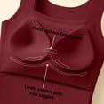thumbnail image 6 of High Neck Tank Tops for Women Built In Bra High Neck Seamless Compression Top Breathable Plus Size Shapewear Babydoll Postpartum Body Shaper Wine XL, 6 of 7