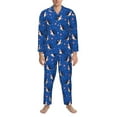 thumbnail image 3 of Disketp Cute Shark Cartoon Mens Pajama Set, Soft Warm Long Sleeve Sleepwear, Cozy Button-Down Pjs for Men-XX-Large, 3 of 7