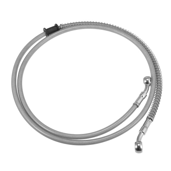 55.12" Length 10mm ID Motorcycle Hydraulic Brake Line Oil Hose Pipe Stainless Steel Braided Cable for ATV Silver Tone