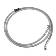 55.12" Length 10mm ID Motorcycle Hydraulic Brake Line Oil Hose Pipe Stainless Steel Braided Cable for ATV Silver Tone