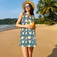 thumbnail image 3 of Cauagu Robe d'Été Sans Manches pour Femmes, Robe Décontractée de Vacances, Col Rond avec 2 Poches, 3 of 7