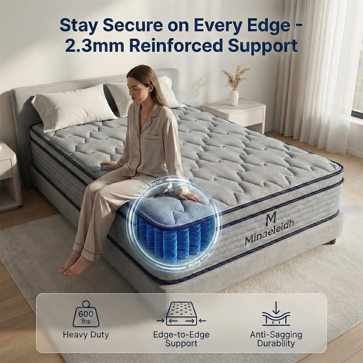10 Inch Twin Size Mattress, Hybrid Twin Mattress in a Box, Memory Foam & 7-Zone Individual Pocket Springs, Medium Firm , Upgrade Edge Support, CertiPUR-US, Fiberglass-Free, Dorm/Guest Room/Bunk Bed