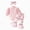 H1754-Pink, variant on TOWED22 Baby Girl Fall Winter Clothes 3 Pcs Sets Outfits Long Sleeve Crew Neck Pattern Romper Jumpsuit Ribbed Flare Pants Headband Set(Pink,6-9 M)
