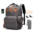 thumbnail image 1 of Bolso Bolsa de pañales portátil Mochila de viaje Bolsa de lactancia para bebés Bolsa de mamá de gran capacidad Resistente al agua con puerto de carga USB Cambiador Correas de cochecito Bolsa de botell Meterk Bolso, 1 of 7