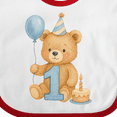 thumbnail image 4 of Inktastic First Birthday Cute Teddy Bear with Balloon Boys or Girls Baby Bib, 4 of 4