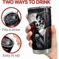 thumbnail image 6 of Skull Couple Tumbler 20oz Stainless Steel Insulated Coffee Travel Cup Tumblers Gifts for Wife Husband Boyfriend Girlfriend on Birthday Christmas Valentines Anniversary, 6 of 6