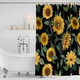 thumbnail image 3 of Sunflower Watercolor Shower Curtain, Waterproof Shower Curtains for Bathroom, Spring Botanical Garden Flowers Washable Fabric Bathtub Curtain Set Bath Decor with 12 Hooks Long 72"x84", 3 of 8