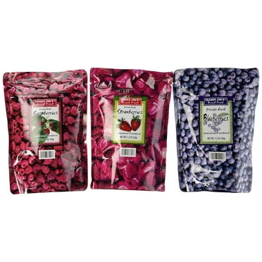 Trader Joe's Freeze Dried Fruit Variety Pack (Blueberry, Strawberry, Raspberry) 3 bags total 1 each Flavor