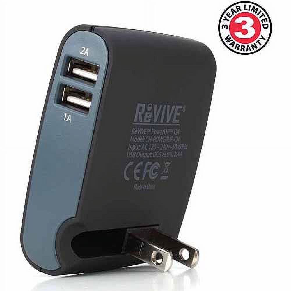 ReVIVE PowerUP Q4 Universal AC to USB Power Adapter with 1A, 2A and 2.1A Charging Ports for Smartphones, Tablets, MP3 Players and More - image 2 of 7