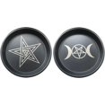 thumbnail image 5 of Candlestick Table Plate Metal Candle Holder Decorative Storage Tray Divination Accessory Astrology Moon Star Organizer, 5 of 5