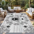 thumbnail image 2 of Vintage Bees Crowns Outdoor Rug 3x5 Ft - Reversible Patio Rug Outdoor Camping Rugs, Retro Leaves Rings Gray Wooden Washable Indoor Outdoor Area Rugs, Non-Slip Outdoor Carpet Runner for Deck/Porch, 2 of 8
