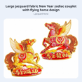 thumbnail image 2 of Abbraccia Sticker de Puerta Festivo 2026, Caballo Zodiaco Fu, Papel Aterciopelado tridimensional, Decoración de Temporada, 2 of 6