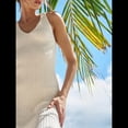 thumbnail image 4 of Vestido Midi de Punto con Cuello en V para Mujer, Informal, Sin Mangas, Ajustado, de Canalé, para Verano y 2025. Beige L, 4 of 10