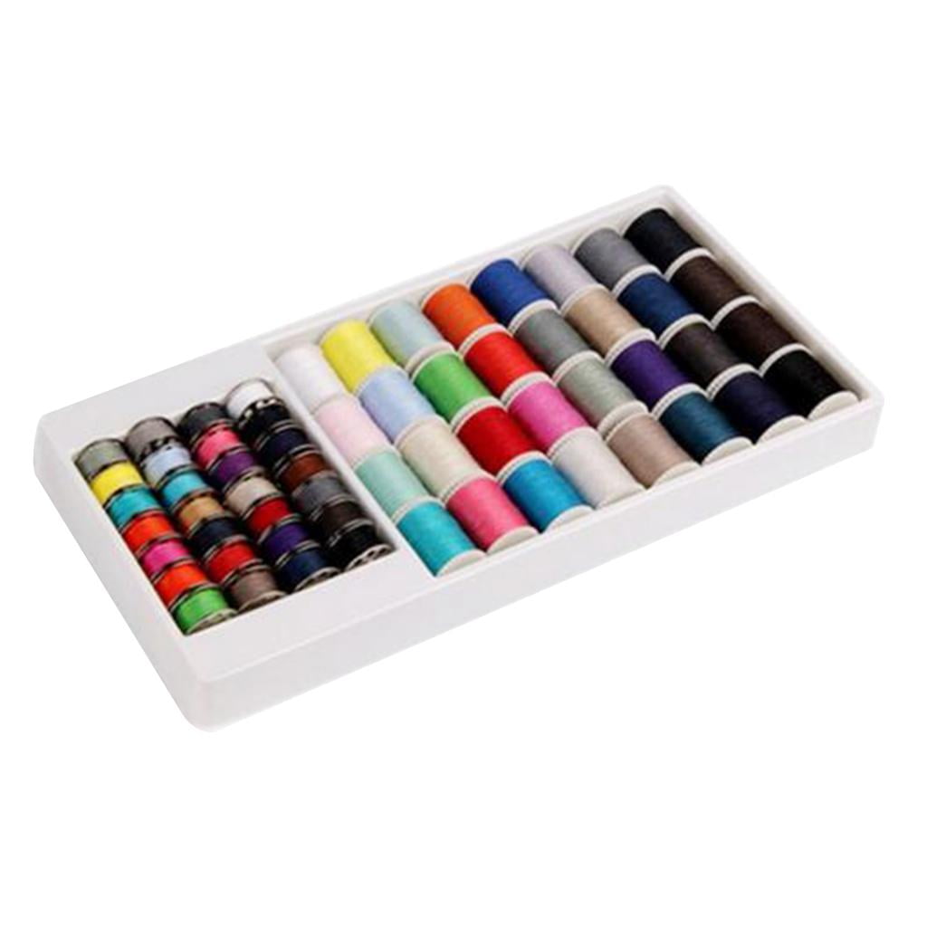 HOMYL 60 Pieces Assorted Sewing Machine Thread Kit Set Sewing Machine Spool Bobbin Kit