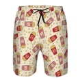 thumbnail image 4 of Naloa Cartoon Popcorn Men's Beach Shorts, Surfing shorts, Swim trunks, Quick Dry Swim Trunks for Surfing Beach Fun - Small, 4 of 9