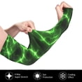 thumbnail image 3 of Bingfone Farmers Gardening Sleeves Sun Protection Arm Cooling Sleeves For Women Men With Thumb Hole - Green Lightning, 3 of 8